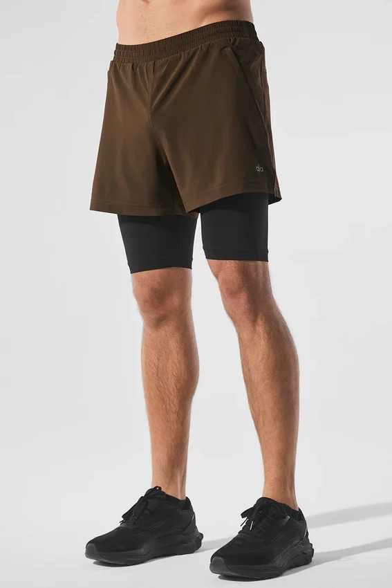 Shorts 2-en-1 Revival 5" - Espresso/Noir