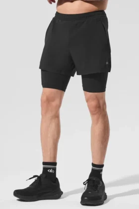 Shorts 2-en-1 Revival 5" - Noir/Noir
