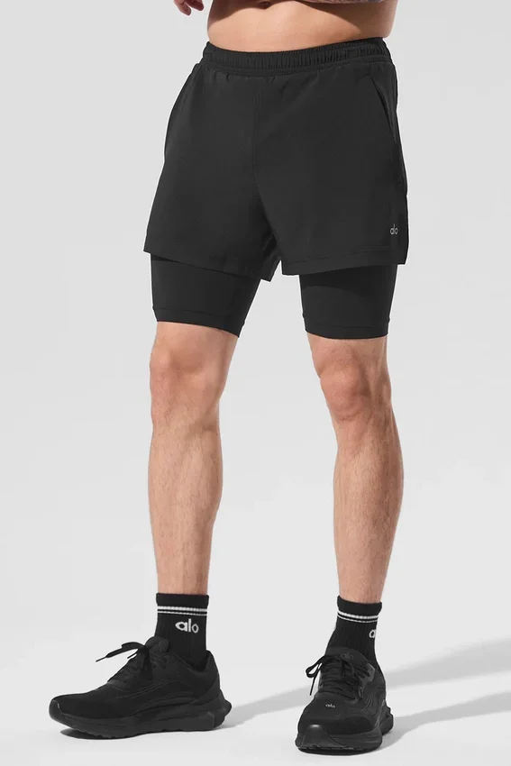 Shorts 2-en-1 Revival 5" - Noir/Noir