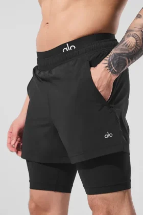 Shorts 2-en-1 Revival 5″ – Noir/Noir