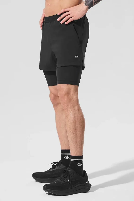 Shorts 2-en-1 Revival 5" - Noir/Noir