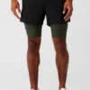 Shorts 2-en-1 Revival 5" - Noir/Vert furtif