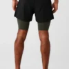 Shorts 2-en-1 Revival 5" - Noir/Vert furtif