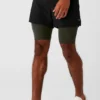 Shorts 2-en-1 Revival 5" - Noir/Vert furtif