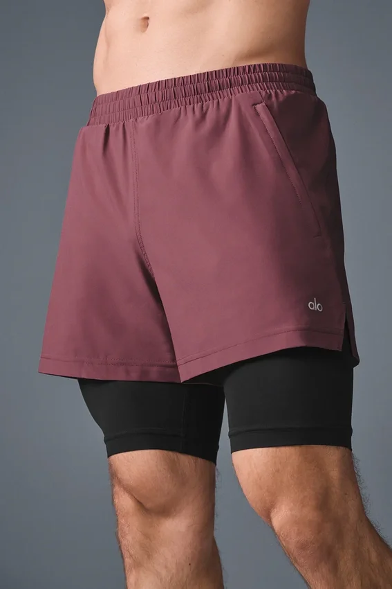 Shorts 2-en-1 Revival 5" - Truffe bordeaux/Noir