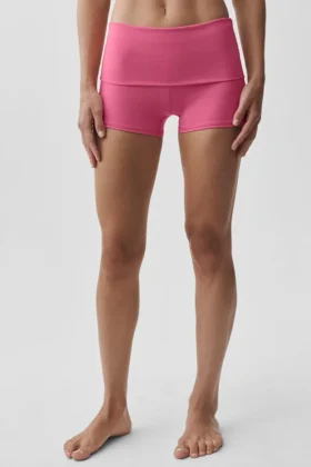 Shorts Alo Softsculpt taille basse à revers de 3″ – Rose paradisiaque