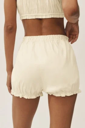 Shorts bouffants Riviera en mélange de lin – Beige sable
