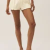 Shorts bouffants Riviera en mélange de lin - Beige sable