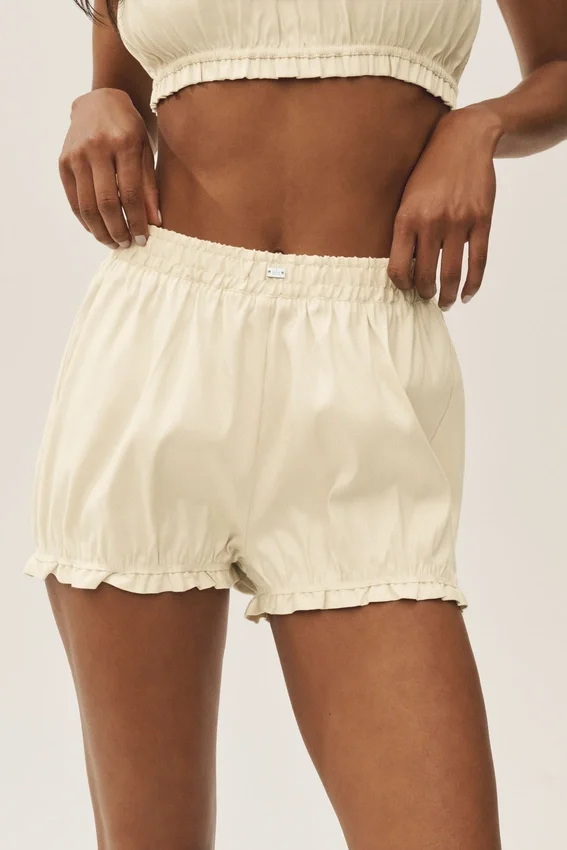 Shorts bouffants Riviera en mélange de lin - Beige sable