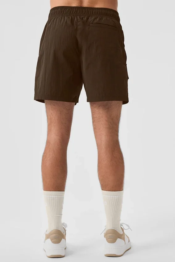 Shorts cargo « Excursion » en nylon froissé 7" - Espresso