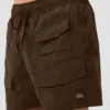 Shorts cargo « Excursion » en nylon froissé 7" - Espresso