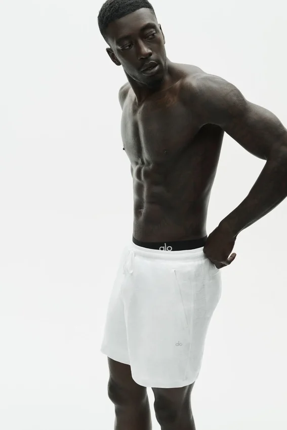 Shorts Coastal en jersey de lin 7" - Blanc