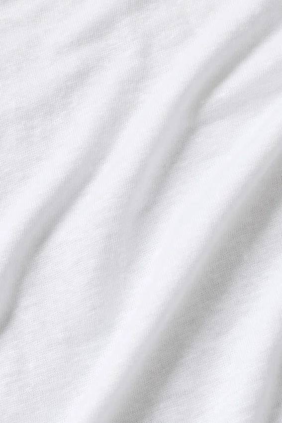 Chemise boutonnée à manches longues en jersey de lin « Coastal » - Blanc