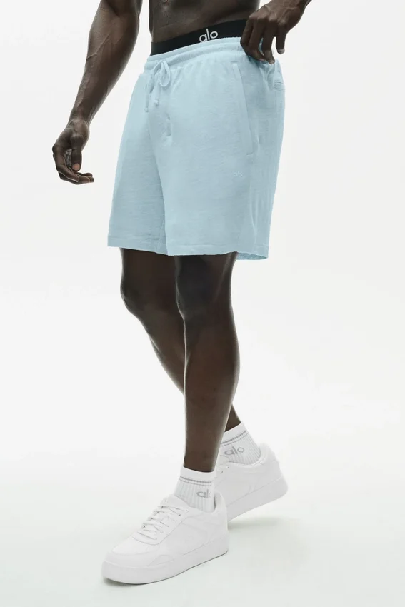 Shorts Coastal en jersey de lin 7" - Bleu bord de mer