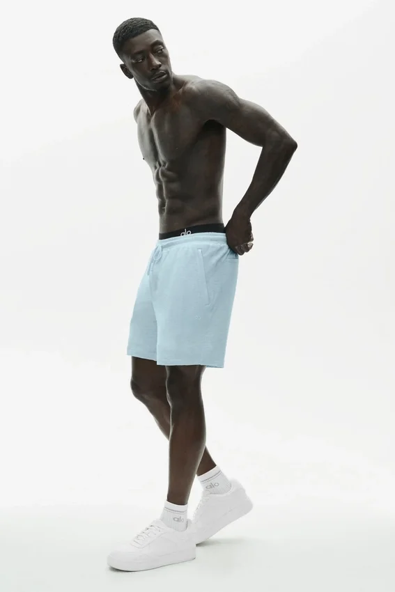 Shorts Coastal en jersey de lin 7" - Bleu bord de mer