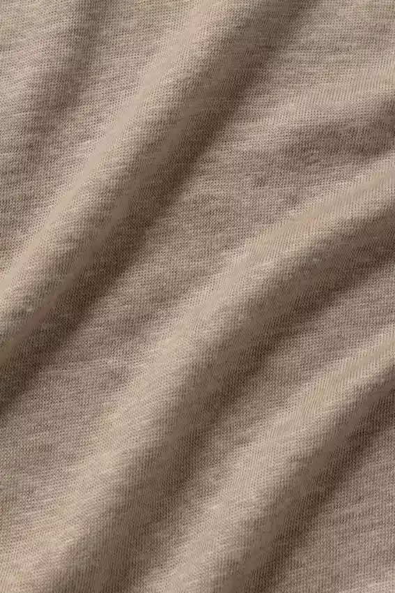 Chemise boutonnée à manches longues en jersey de lin « Coastal » - Gravel