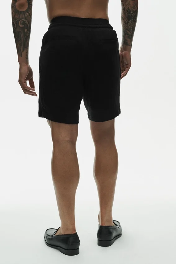 Shorts « Coastal » en jersey de lin 7" - Noir