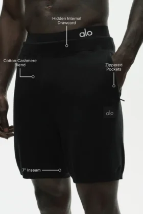 Shorts « Cotton Cashmere Ever Soft » de 7″ – Noir