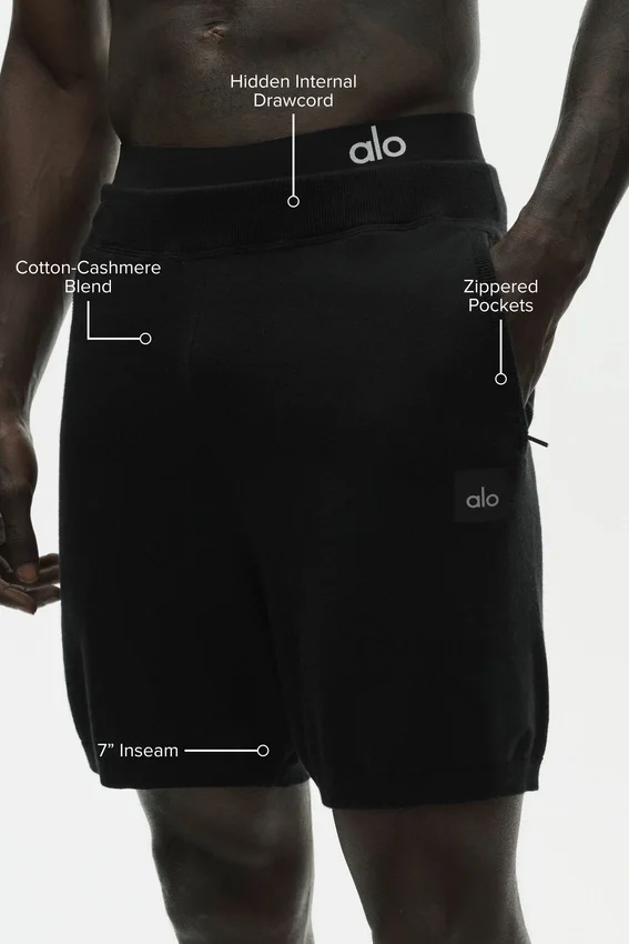 Shorts « Cotton Cashmere Ever Soft » de 7" – Noir