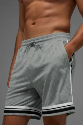 Shorts de basket-ball en maille Key de 7″ – Gris lunaire