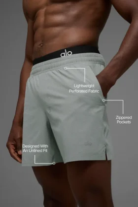 Shorts de course Traction 5″ – Gris Lunar
