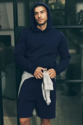 Shorts de détente en maille gaufrée 7" - Bleu marine