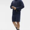 Shorts de détente en maille gaufrée 7" - Bleu marine