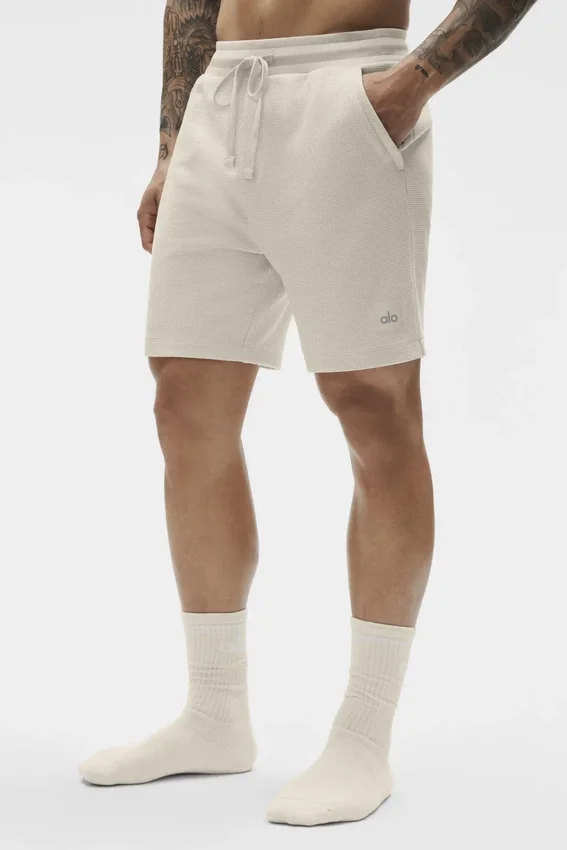 Shorts de détente en tricot gaufré 7" - Bone
