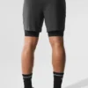 Shorts de performance 2-en-1 Conquer React - Anthracite/Noir