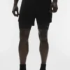 Shorts de performance 2-en-1 Conquer React - Noir/Noir