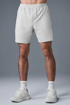 Shorts de performance Conquer React 7″ – Gris chiné athlétique