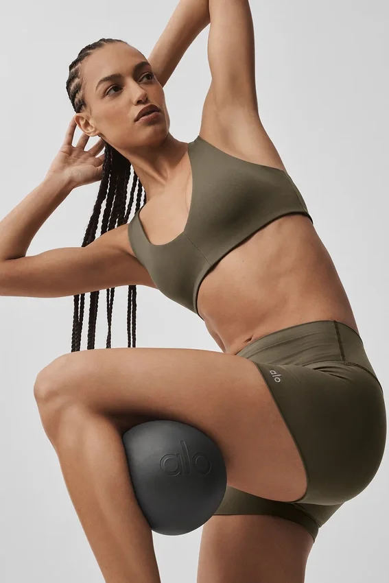 Shorts de précision Alo Softsculpt High-Waist 3" - Olive Tree