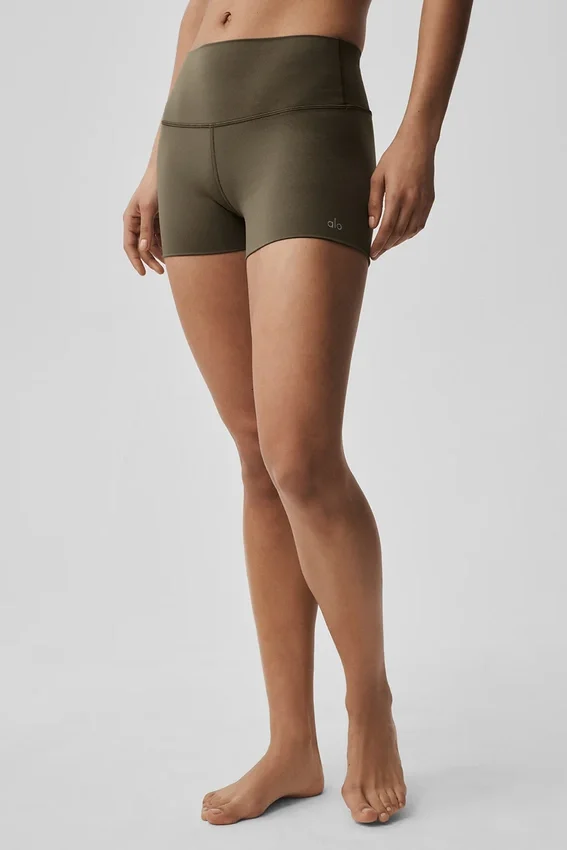 Shorts de précision Alo Softsculpt High-Waist 3" - Olive Tree