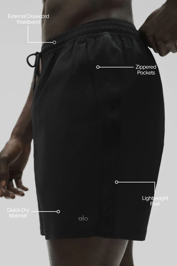 Shorts de surf High Tide 7" - Noir