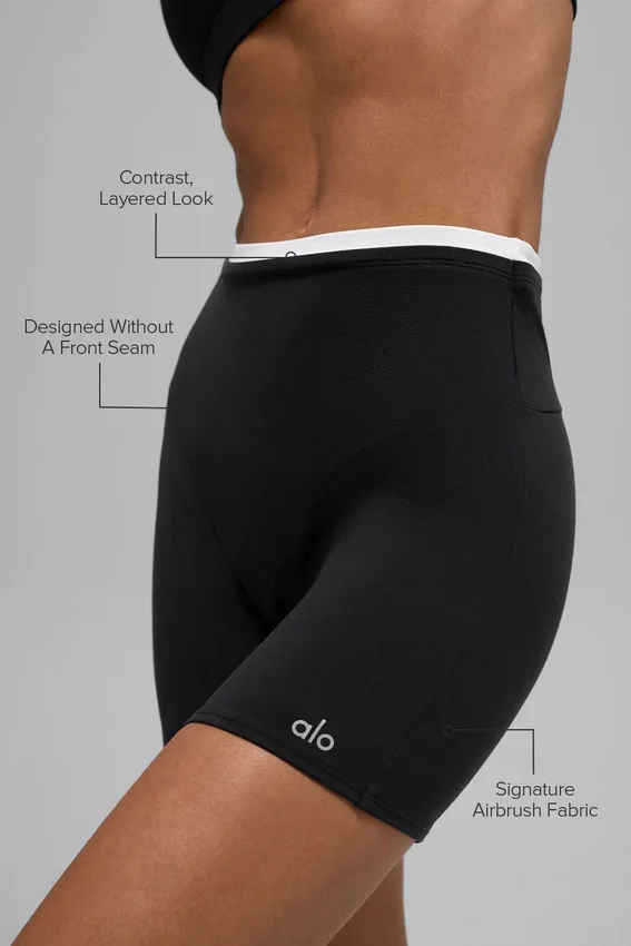 Shorts double « Airbrush » 5" – Noir/Blanc