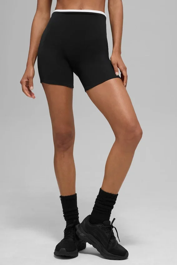 Shorts double « Airbrush » 5" – Noir/Blanc