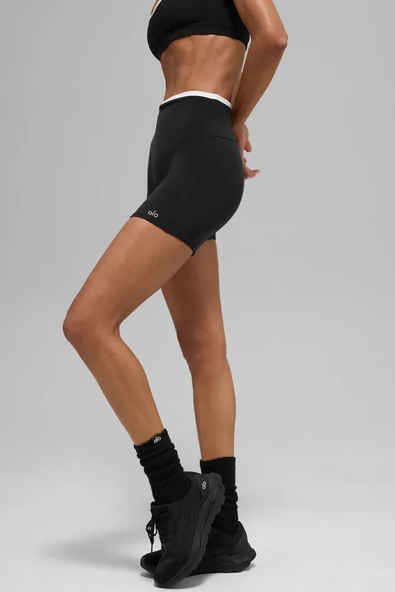 Shorts double « Airbrush » 5" – Noir/Blanc