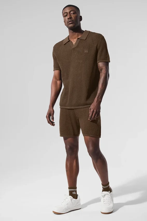 Shorts en maille aérée - Espresso