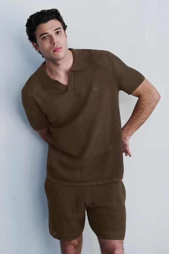 Shorts en maille aérée - Espresso
