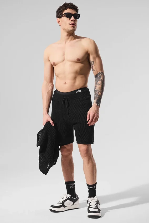Shorts en maille aérée - Noir