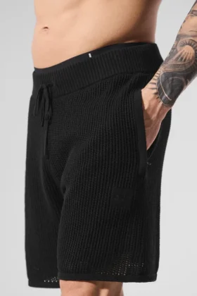 Shorts en maille aérée – Noir
