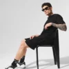 Shorts en maille aérée - Noir