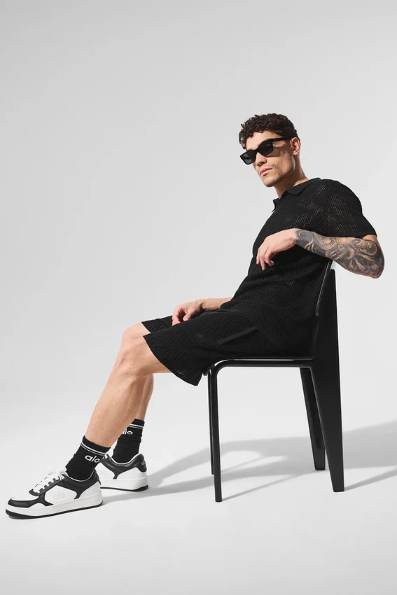 Shorts en maille aérée - Noir