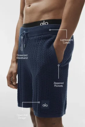 Shorts en maille Coastline 7″ – Bleu marine