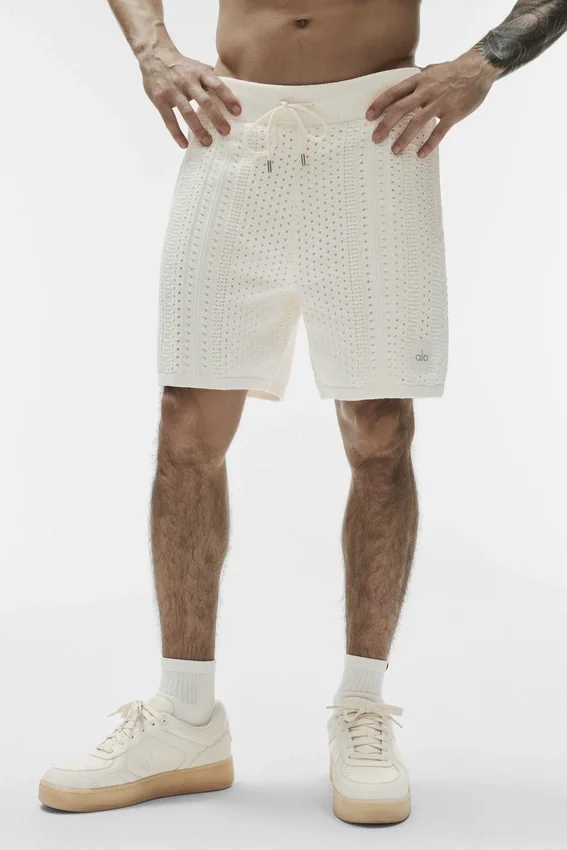 Shorts en maille Coastline 7" - Ivoire