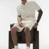 Shorts en maille Coastline 7" - Ivoire