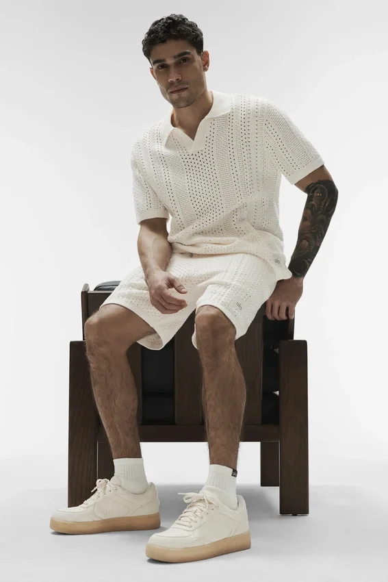 Shorts en maille Coastline 7" - Ivoire