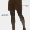 Shorts en maille droite 5" - Espresso