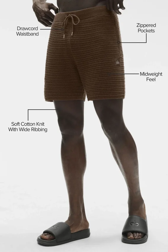 Shorts en maille droite 5" - Espresso