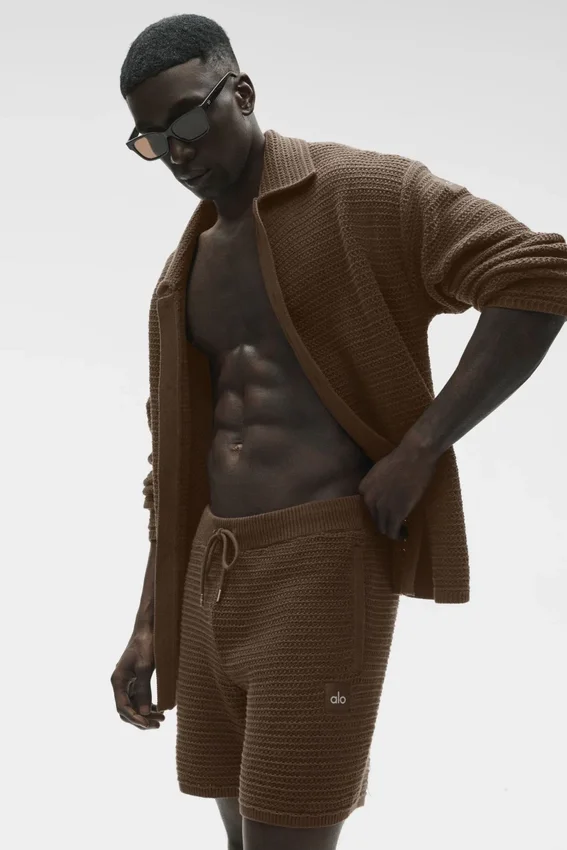 Shorts en maille droite 5" - Espresso